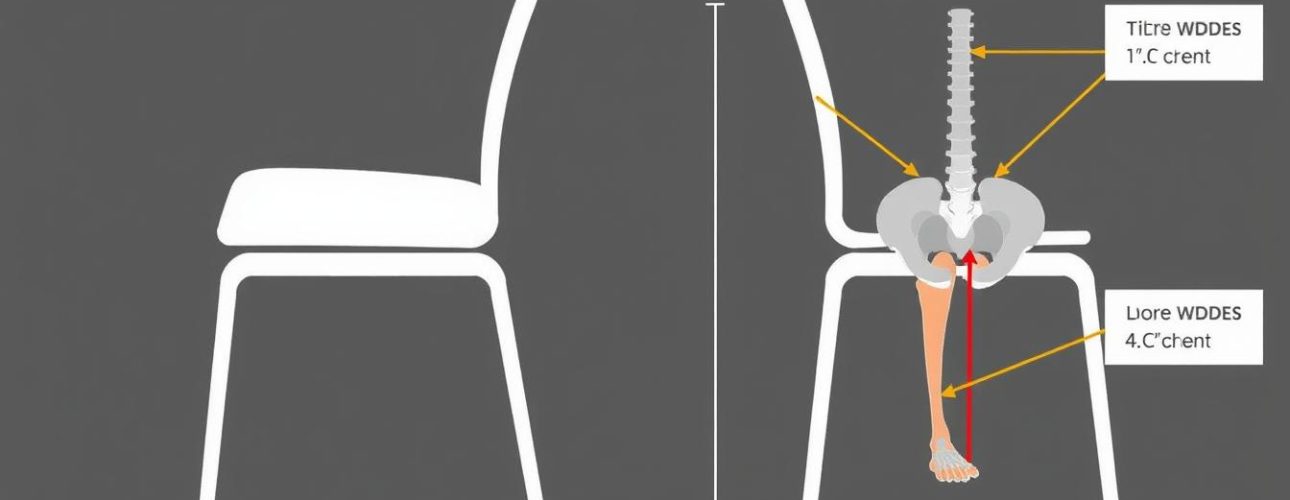 Ergonomische-illustratie-van-de-ideale-zitbreedte-voor-een-stoel-met-anatomische-aanduidingen Ergonomische illustratie van de ideale zitbreedte voor een stoel met anatomische aanduidingen