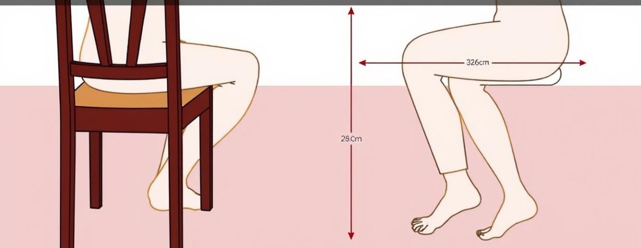 Ergonomische zithouding aan een eettafel van 78 cm met de juiste stoelhoogte