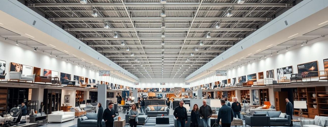 Grote moderne meubelshowroom met de grootste meubelzaak van Nederland