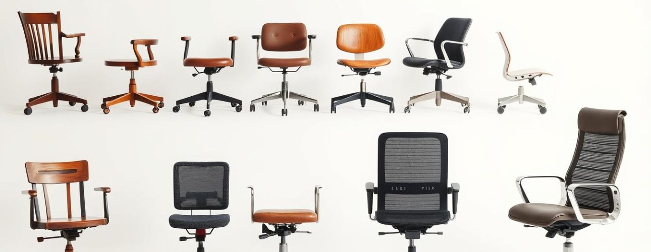 Historische ontwikkeling van bureaustoelen met vijf wielen door de jaren heen