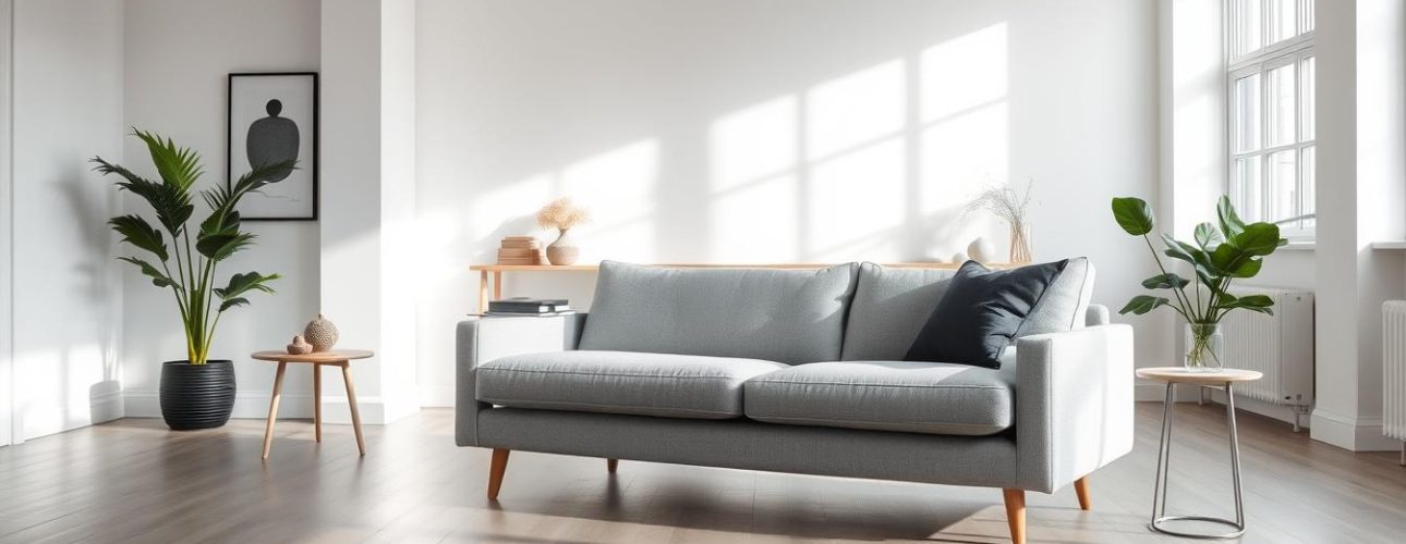 Modern Nederlands bankstel in een lichte woonkamer met Nederlandse merken bankstellen