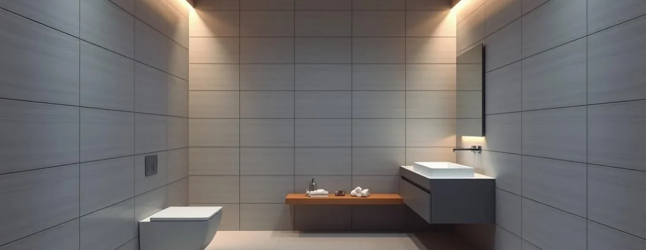 Moderne badkamer met wandpanelen