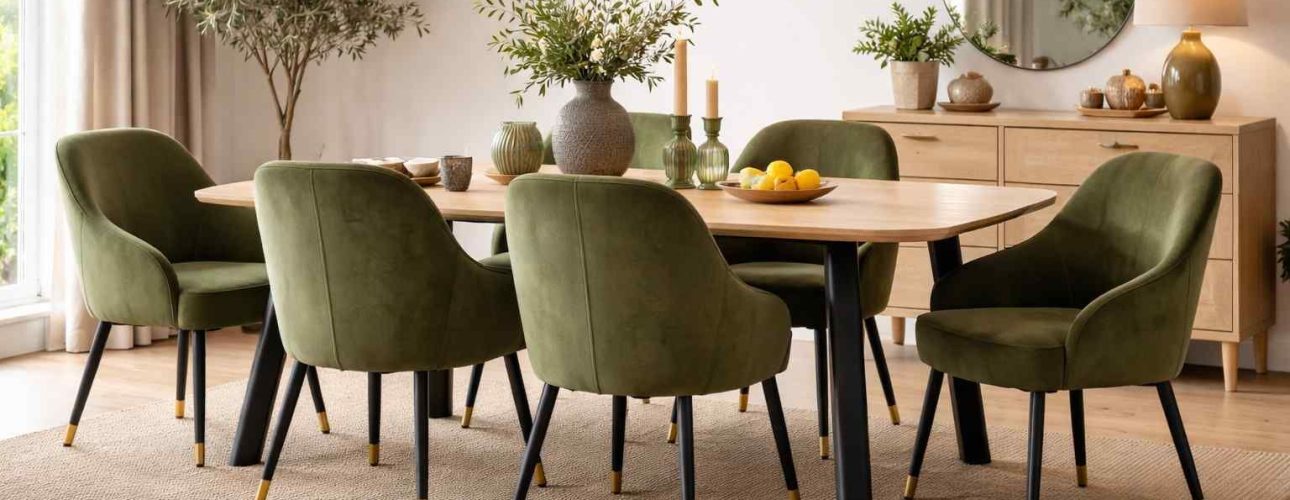 Olijfgroene eetkamerstoelen