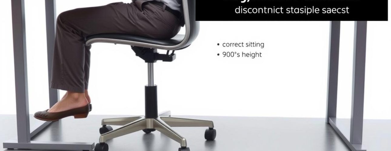 Persoon die ergonomisch correct zit met juiste zithoogte