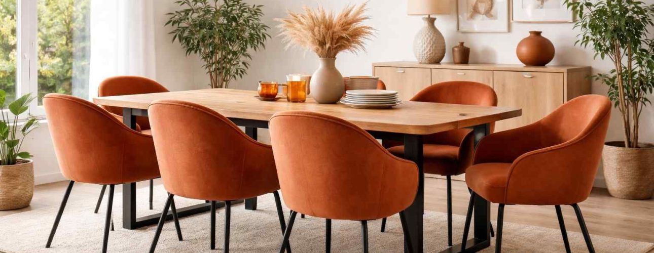 Terracotta eetkamerstoelen