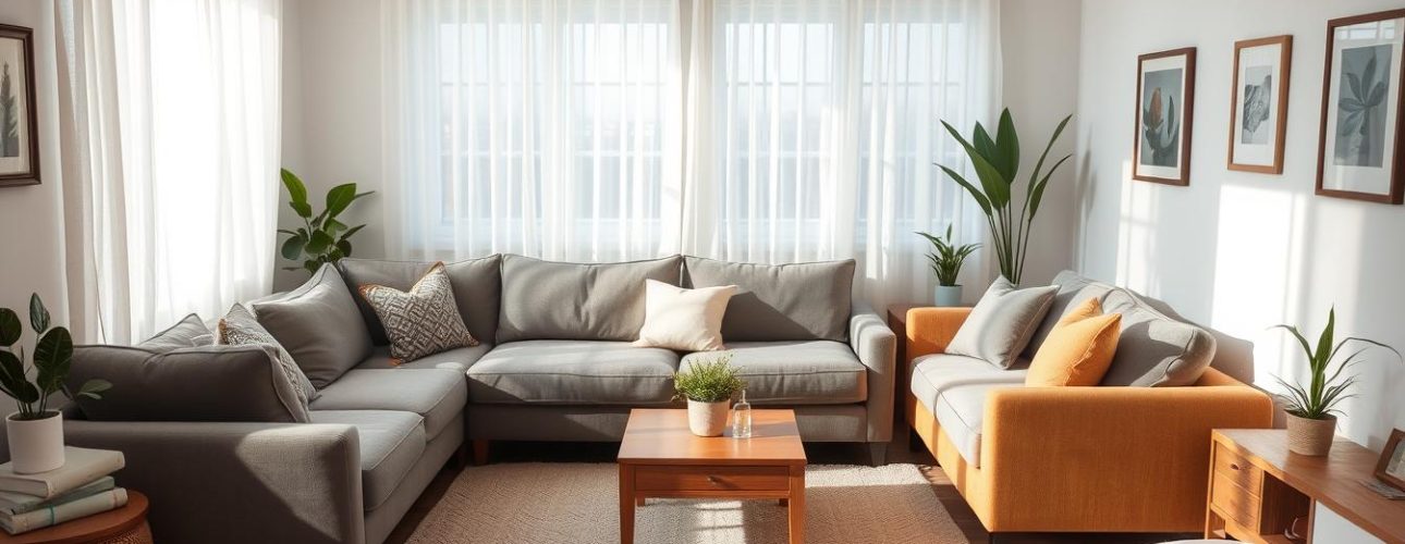 Twee-bankencombinatie in woonkamer