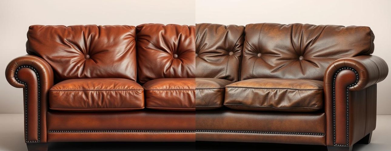 Verschil tussen goed onderhouden leer en verwaarloosd leer