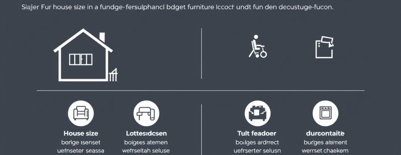 Verschillende factoren die het budget voor meubels bepalen, inclusief woninggrootte, kwaliteitsniveau en levensstijl
