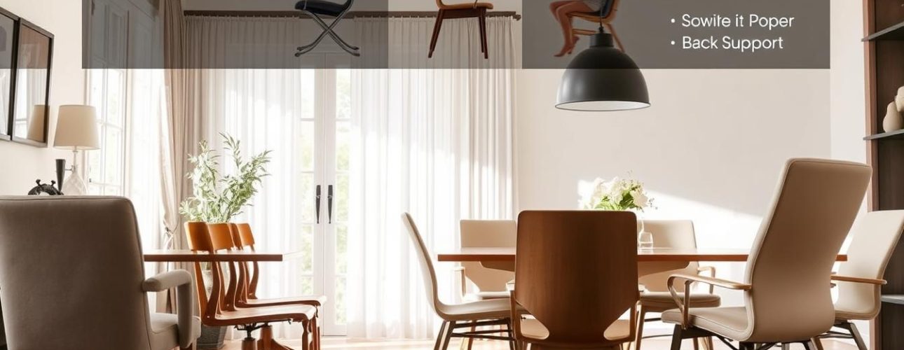 Verschillende typen comfortabele eetkamerstoelen met ergonomische kenmerken