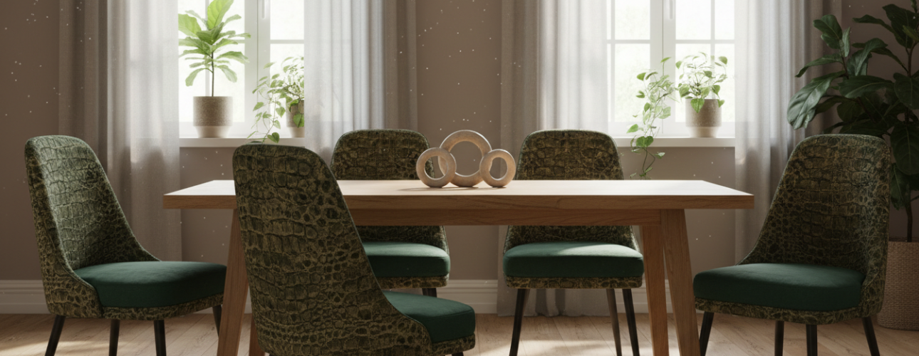 croco velvet eetkamerstoelen