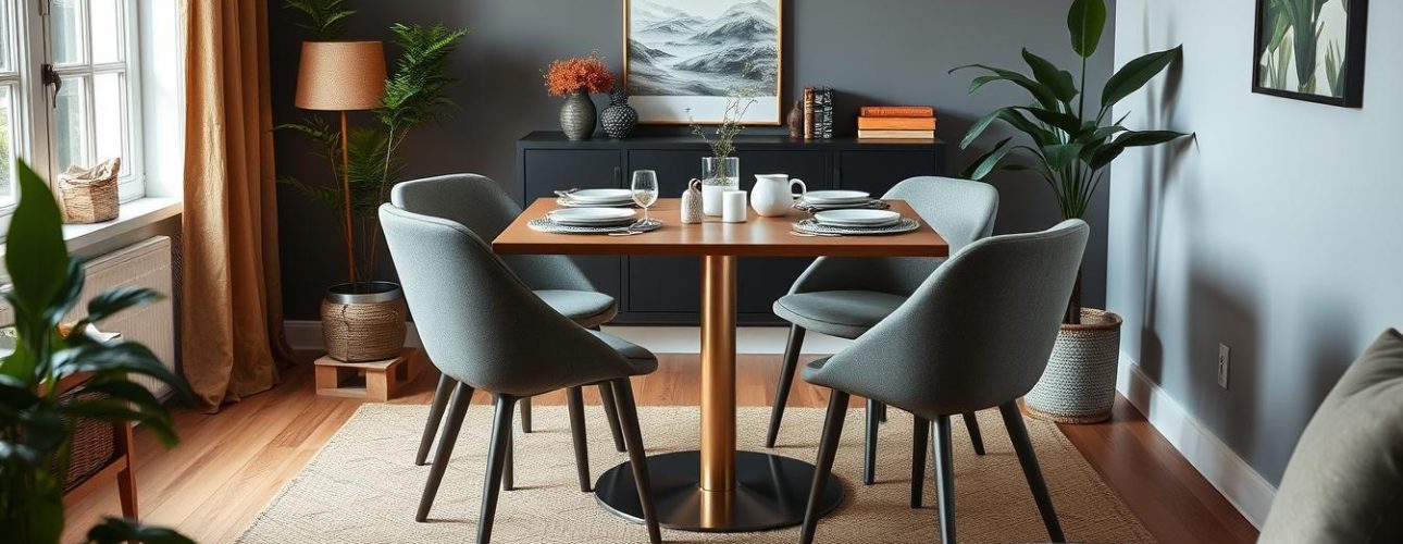 eettafel in een kleine woonkamer