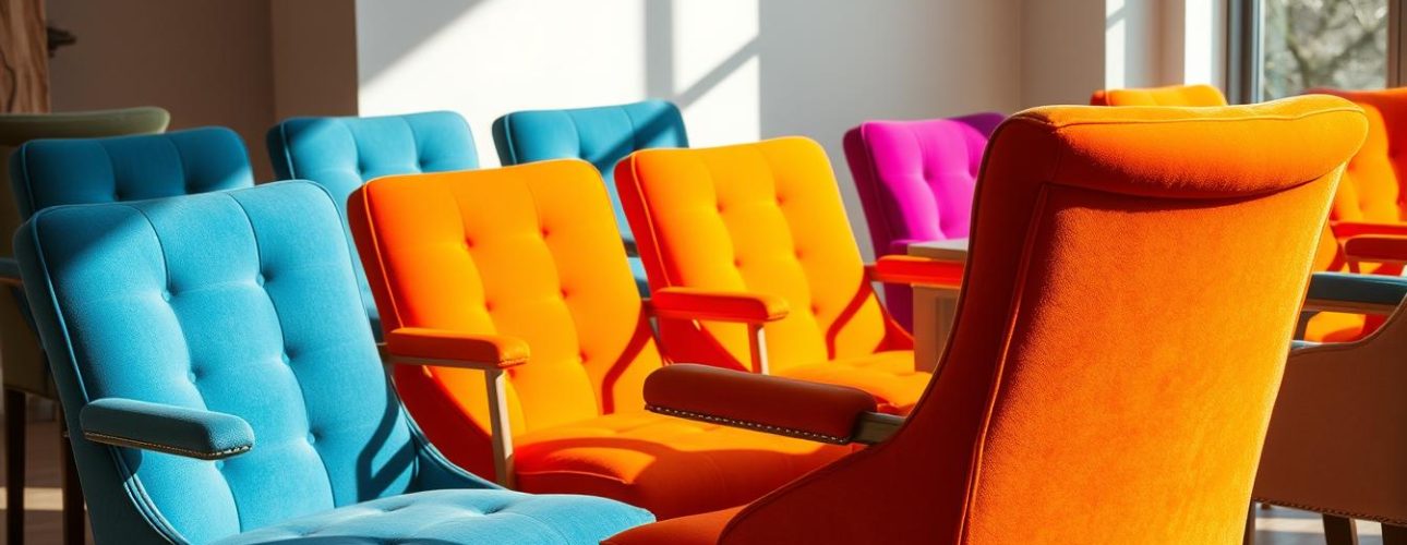 gekleurde eetkamerstoelen met armleuning