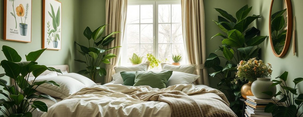 slaapkamer in het kleur groen