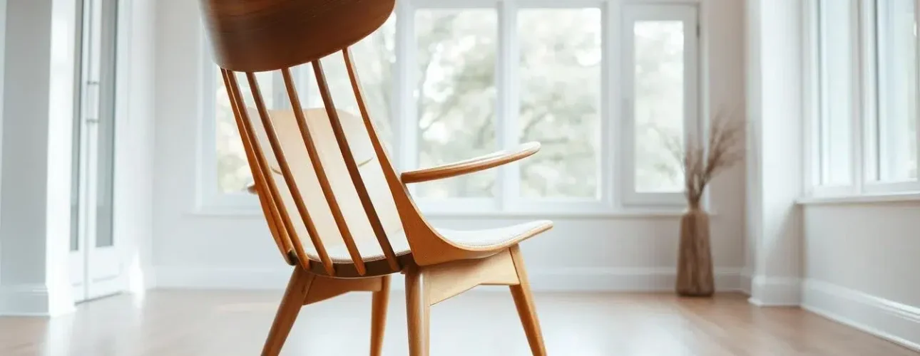 houten stoel mid century