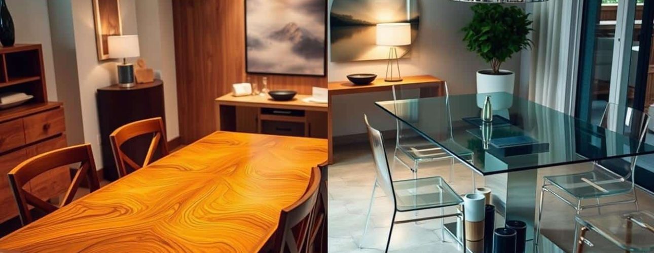 houten vs glazen eettafels