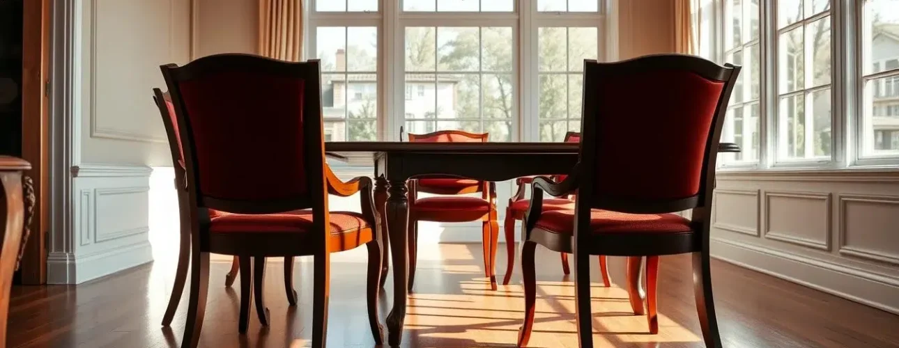 klassieke eetkamerstoelen kersenkleur