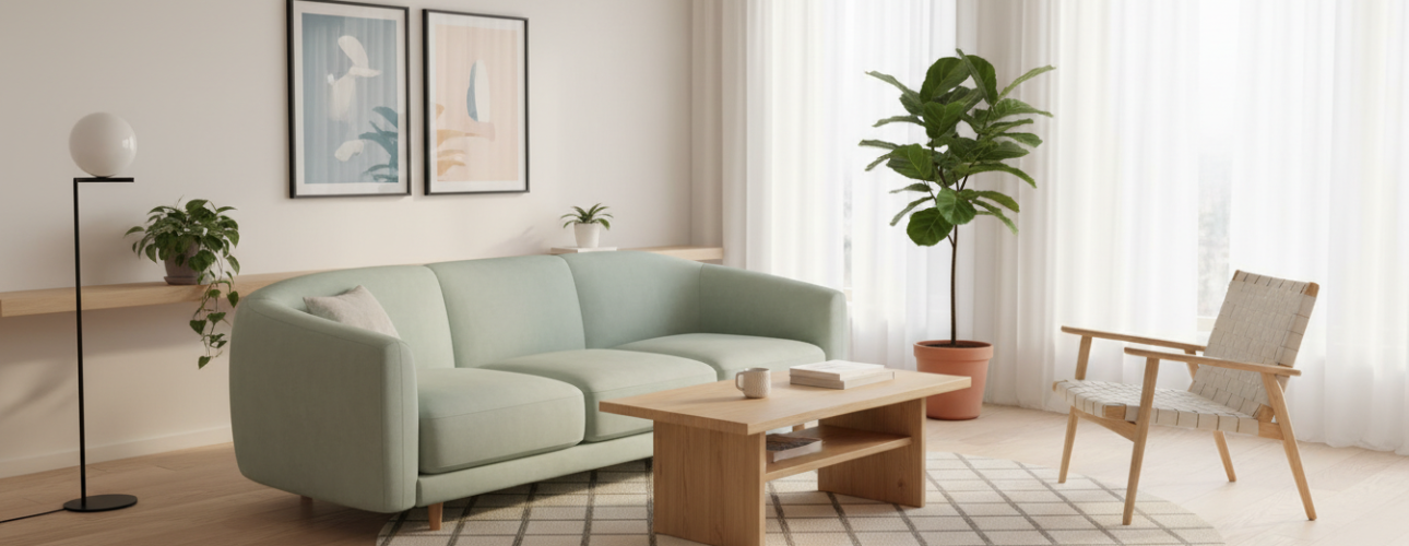 kleur bank scandinavisch interieur