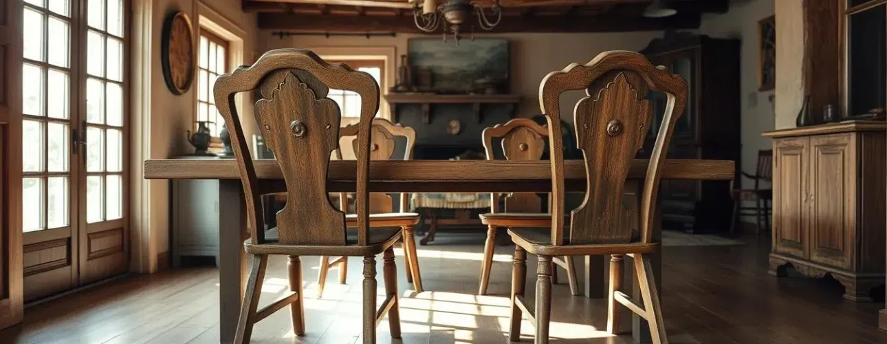 oude houten eetkamerstoelen