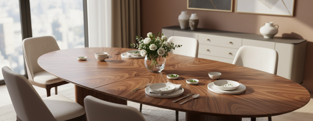 ovale eettafels hout