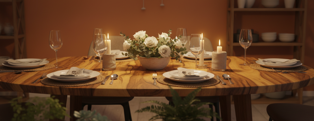 ovale eettafels mangohout