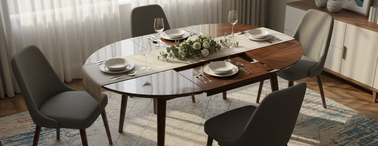 ovale eettafels uitschuifbaar