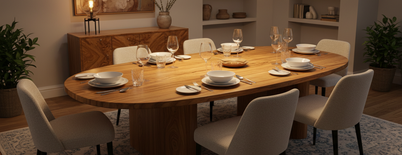 ovale mango eettafels