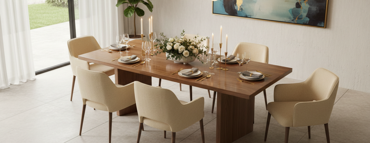 rechthoekige eettafel 6 personen