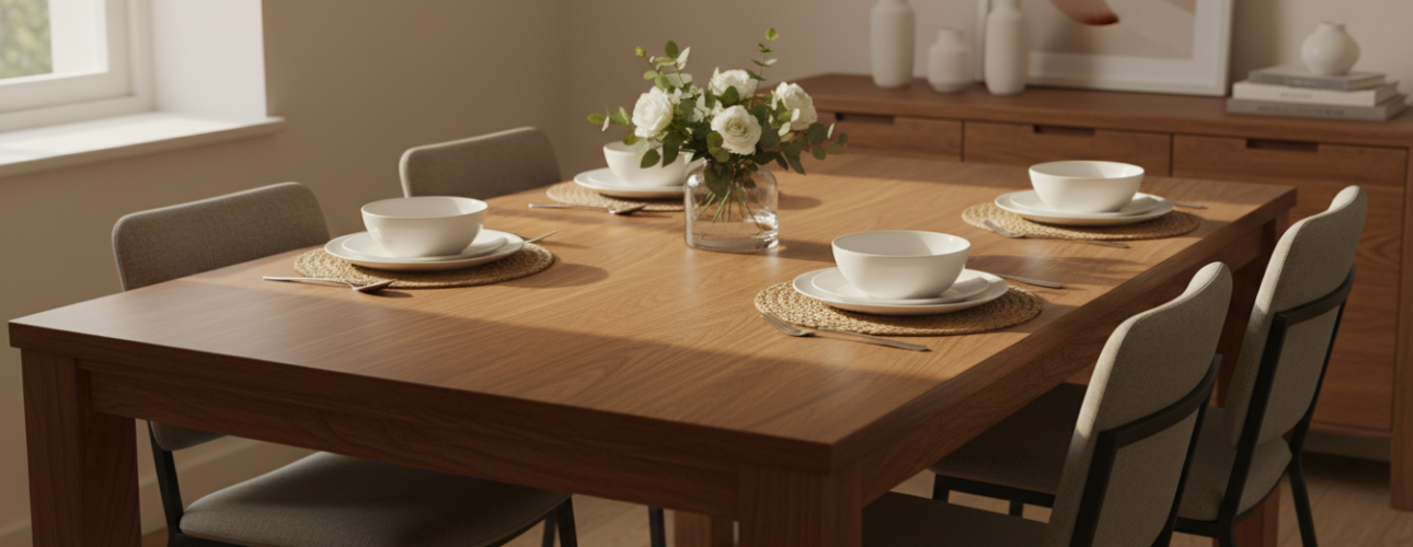 rechthoekige eettafel hout