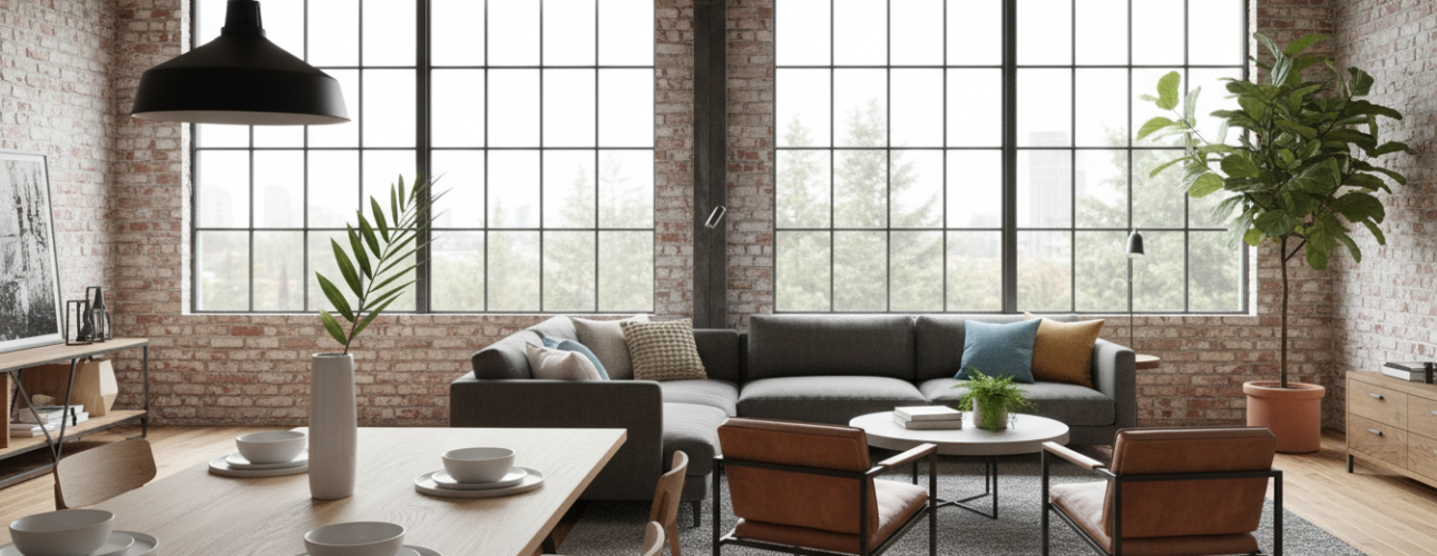 scandinavisch industrieel interieur