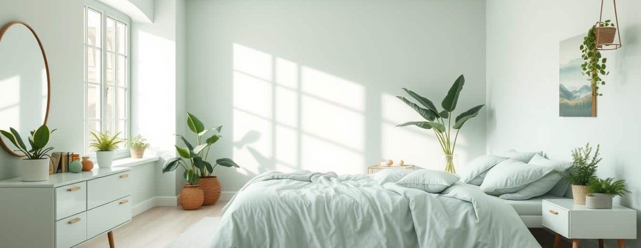 slaapkamer in het kleur mintgroen