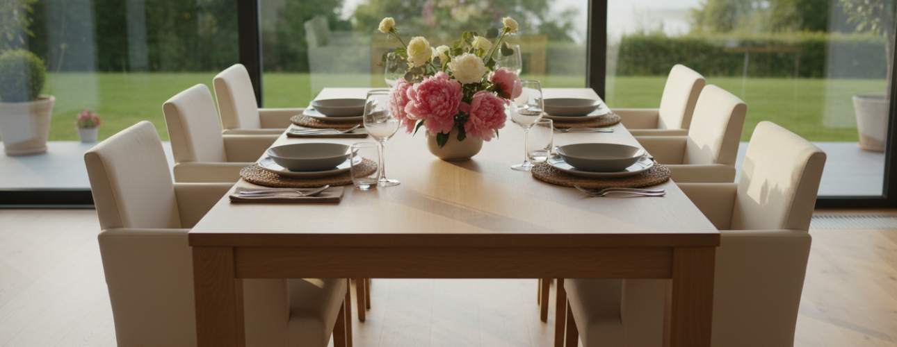 smalle rechthoekige eettafel