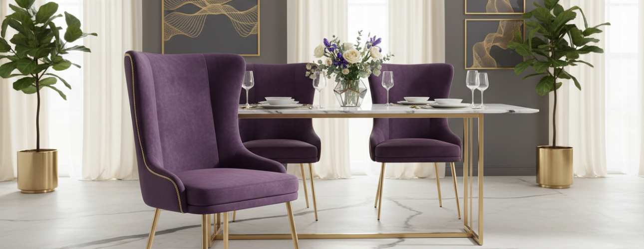 velvet bekleding eetkamerstoel