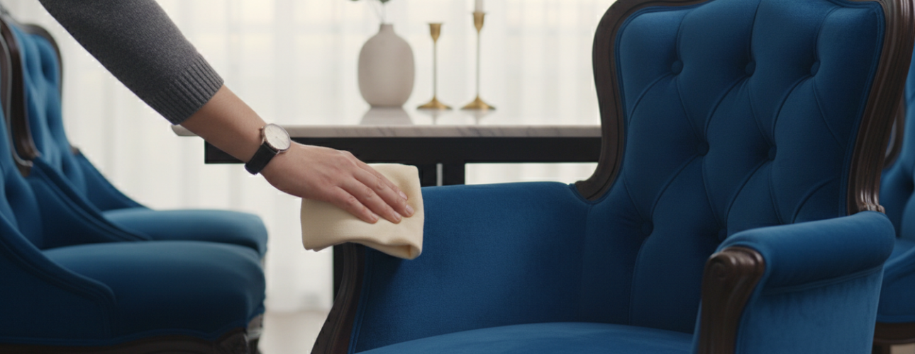 velvet eetkamerstoelen schoonmaken