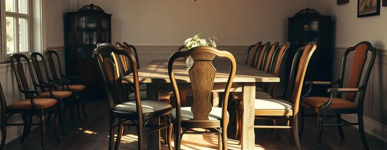 vintage eettafelstoelen collectie