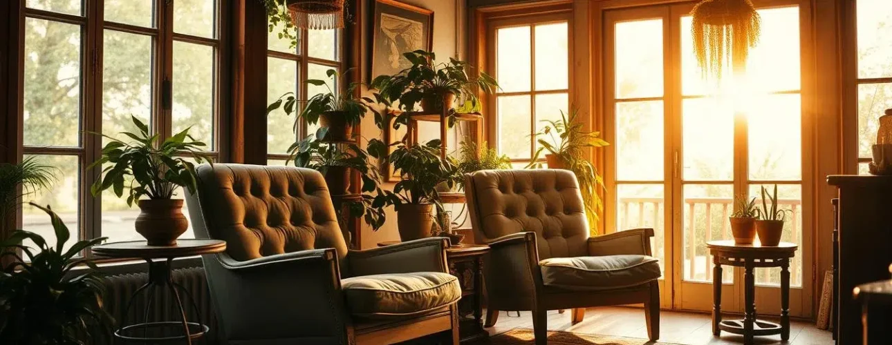 vintage stoeltjes in interieur