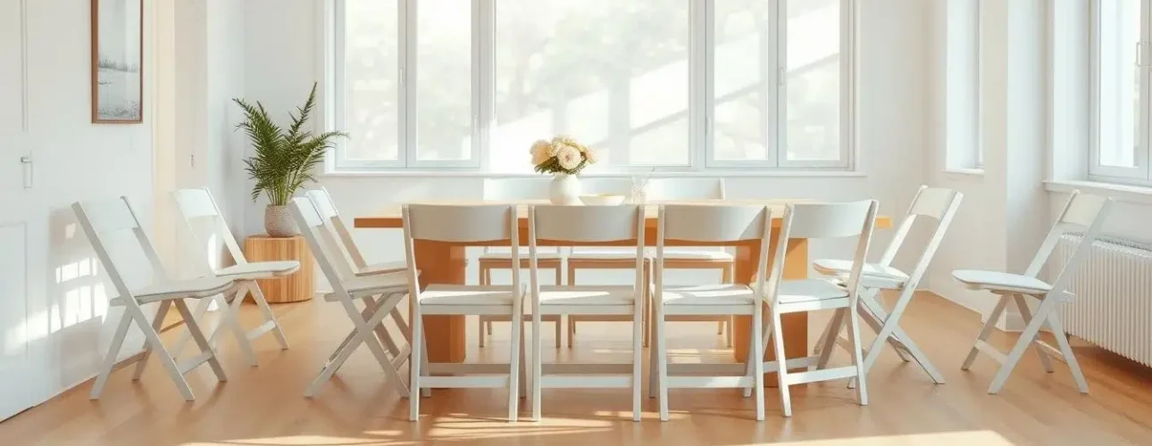 witte klapstoelen voor de eetkamer