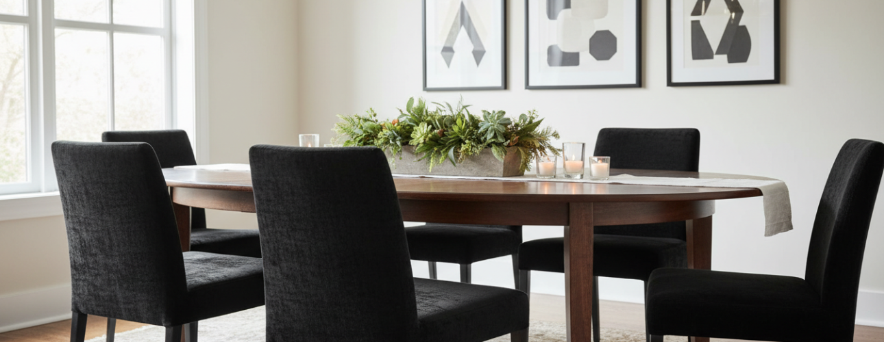 zwarte velvet eetkamerstoelen